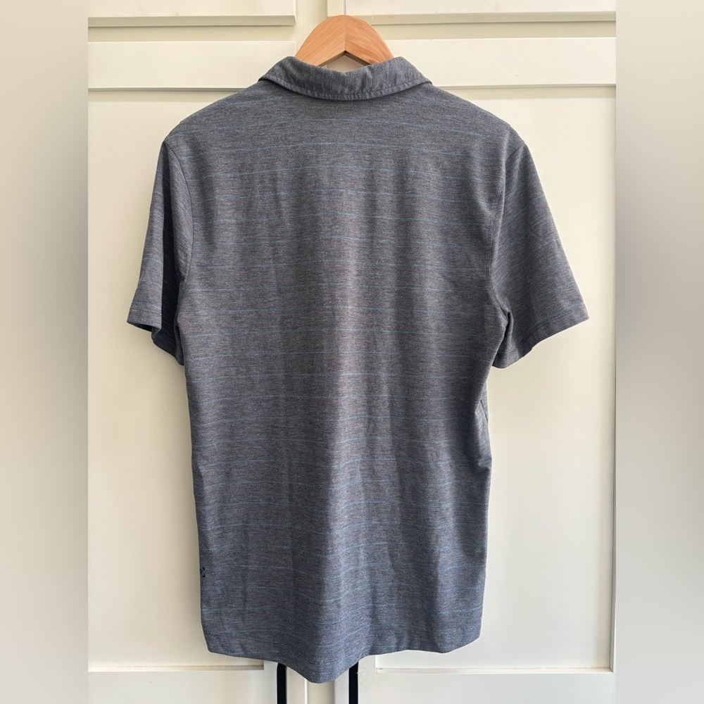 Lululemon Men’s Evolution Polo Shirt Gray Stripe Size Small performance - Picture 3 of 5